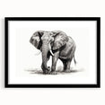 Framed wall art featuring a striking elephant design in a black mat, ideal for wildlife enthusiasts. Perfect decor for homes or offices, showcasing nature's beauty.