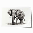Elephant-themed wall art print showcasing a vibrant and detailed illustration of an African elephant in its natural habitat, perfect for animal lovers and home decor enthusiasts.