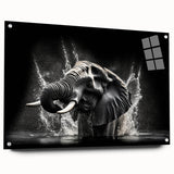 Acrylic glass wall art collection featuring a side view of an elephant design, showcasing intricate details and vibrant colors, ideal for wildlife enthusiasts and home decor.