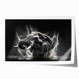 Vibrant rolled print of an elephant design showcasing African wildlife art, featuring intricate details and earthy colors, perfect for home decor and nature enthusiasts.