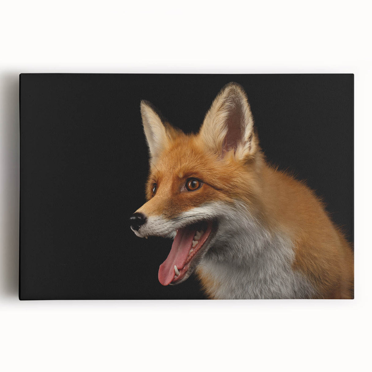 Vibrant stretched canvas wall art featuring a majestic fox design in a natural setting, ideal for animal lovers and home decor enthusiasts.