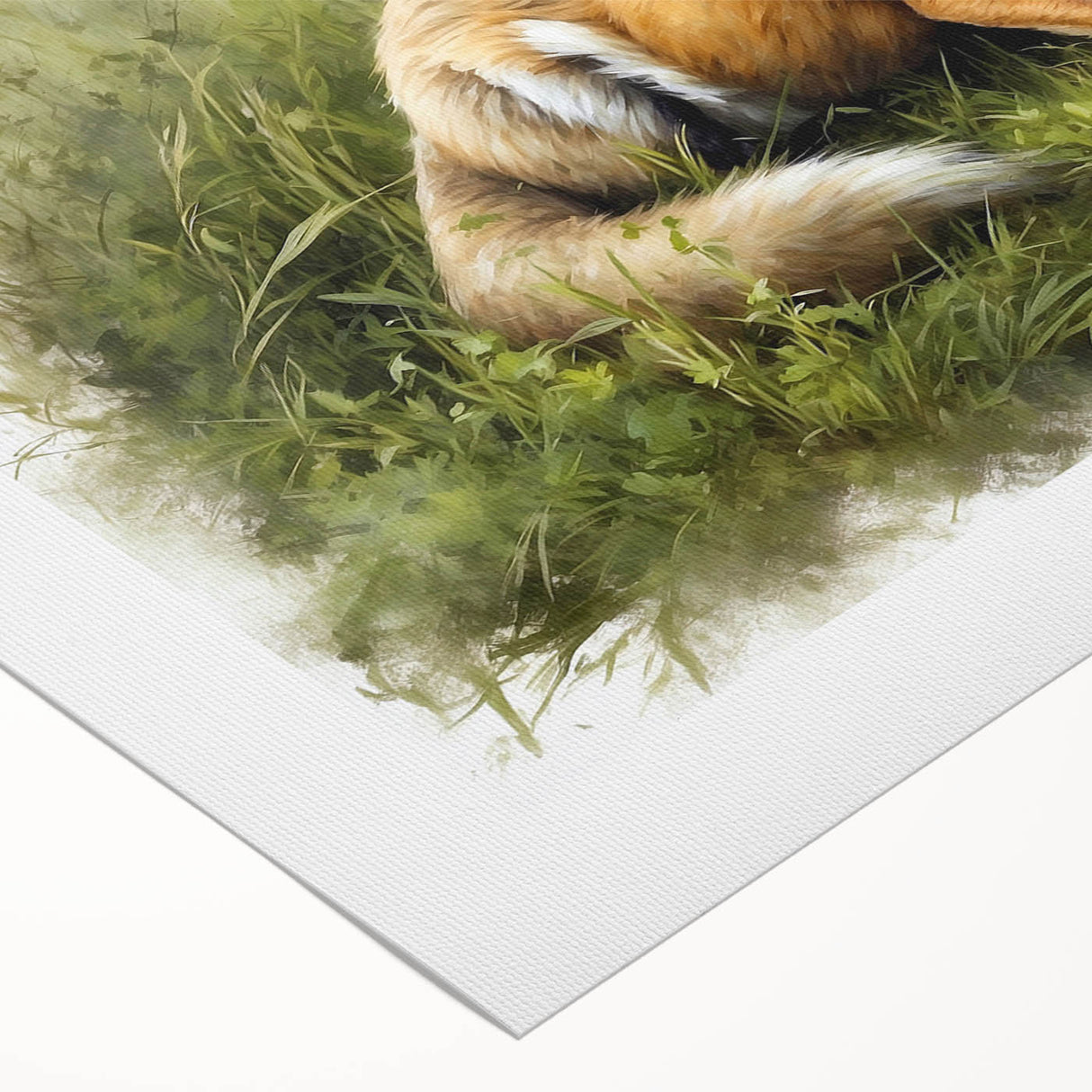 Vibrant rolled canvas wall art featuring a stylized fox design, showcasing intricate details and bold colors, perfect for animal lovers and home decor enthusiasts.