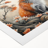 Vibrant rolled canvas featuring a striking fox design from the "Animals A Wild Life" wall art collection, showcasing rich colors and intricate details, perfect for nature-themed decor.