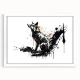 Framed wall art featuring a beautifully designed fox illustration, showcasing vibrant colors and intricate details, perfect for animal lovers and home decor enthusiasts.