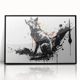Framed black acrylic wall art showcasing a vibrant fox design, perfect for animal lovers and home decor enthusiasts, highlighting intricate details and colors.