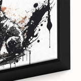 Close-up of a framed canvas featuring a vibrant fox design from the "Animals: A Wild Life" collection, showcasing detailed fur textures and rich colors, ideal for animal art enthusiasts.
