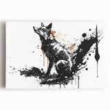 Vibrant stretched canvas artwork depicting a stunning fox in a whimsical forest setting, ideal for nature lovers and modern home decor enthusiasts.
