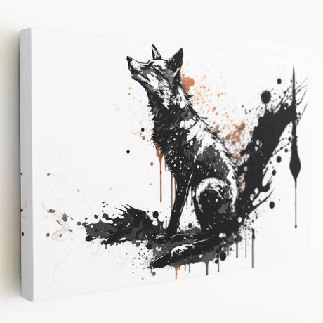 Stretched canvas wall art depicting a vibrant fox design, showcasing rich colors and intricate details, ideal for animal lovers and nature enthusiasts.
