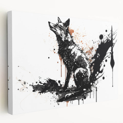 Stretched canvas wall art depicting a vibrant fox design, showcasing rich colors and intricate details, ideal for animal lovers and nature enthusiasts.