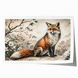 Vibrant rolled print showcasing a stylized fox design in a wild animal theme, perfect for home decor. Ideal for nature lovers and art enthusiasts.