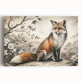 Vibrant stretched canvas wall art featuring a detailed fox design, showcasing rich colors and intricate patterns, perfect for animal lovers and home decor.