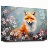 Side view of a sleek acrylic glass wall art featuring a vibrant fox design from the 'Animals A Wild Life' collection, showcasing colorful details and modern decor appeal. Ideal for nature enthusiasts looking to enhance their interior spaces with wildlife-inspired art.