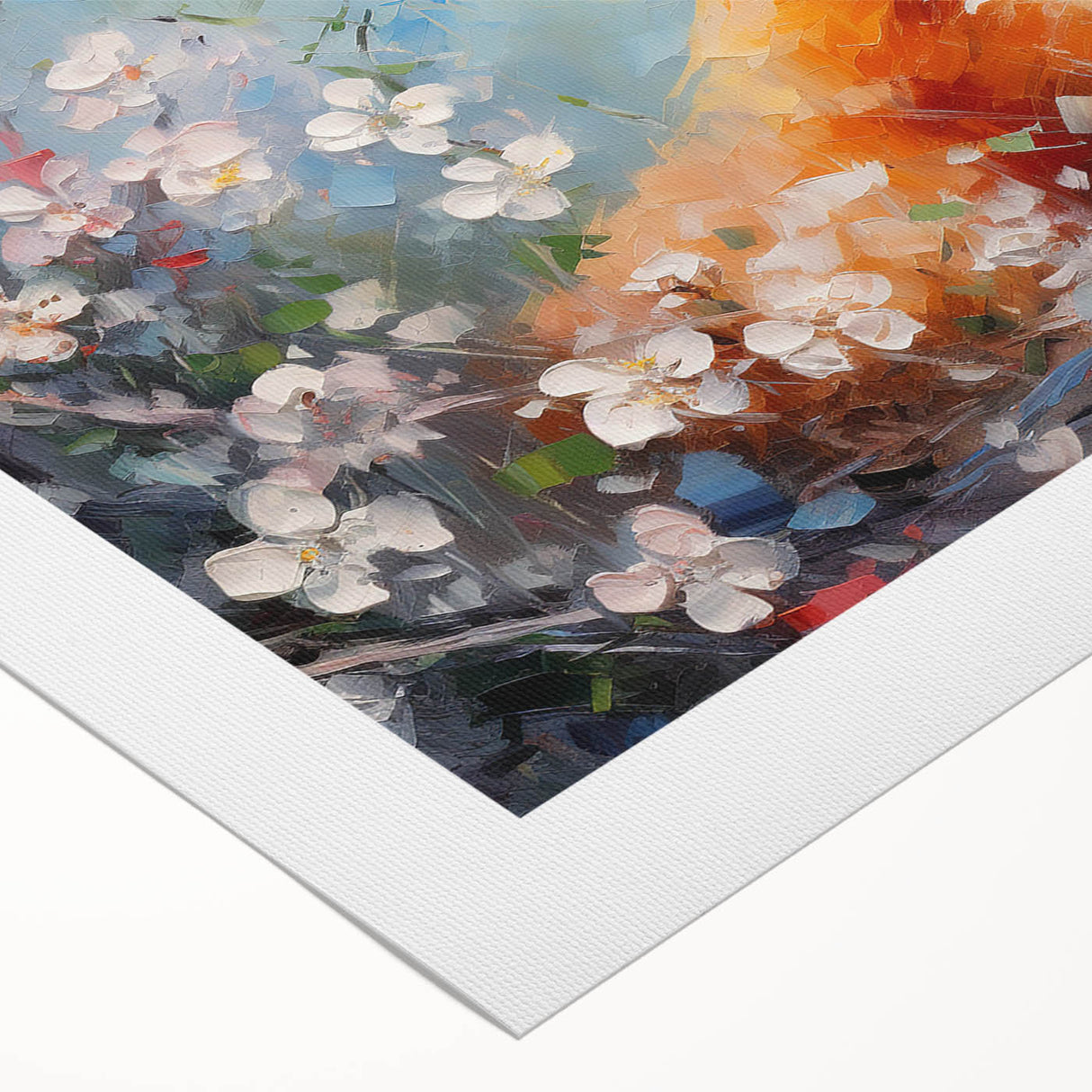 Vibrant rolled canvas wall art featuring a striking fox design in a wild landscape, showcasing rich colors and intricate details, perfect for nature lovers' decor.