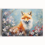 Vibrant stretched canvas wall art showcasing a majestic fox design, featuring rich colors and intricate details, perfect for animal lovers and modern decor.