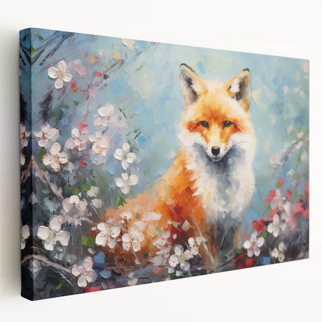 Stretched canvas wall art showcasing a vibrant fox design from the "Animals A Wild Life" collection, featuring rich colors and intricate details, perfect for nature lovers.