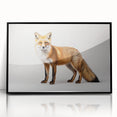Framed wall art collection featuring a striking black acrylic design of a fox, showcasing intricate details and vibrant colors, perfect for wildlife enthusiasts.