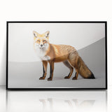 Framed wall art collection featuring a striking black acrylic design of a fox, showcasing intricate details and vibrant colors, perfect for wildlife enthusiasts.