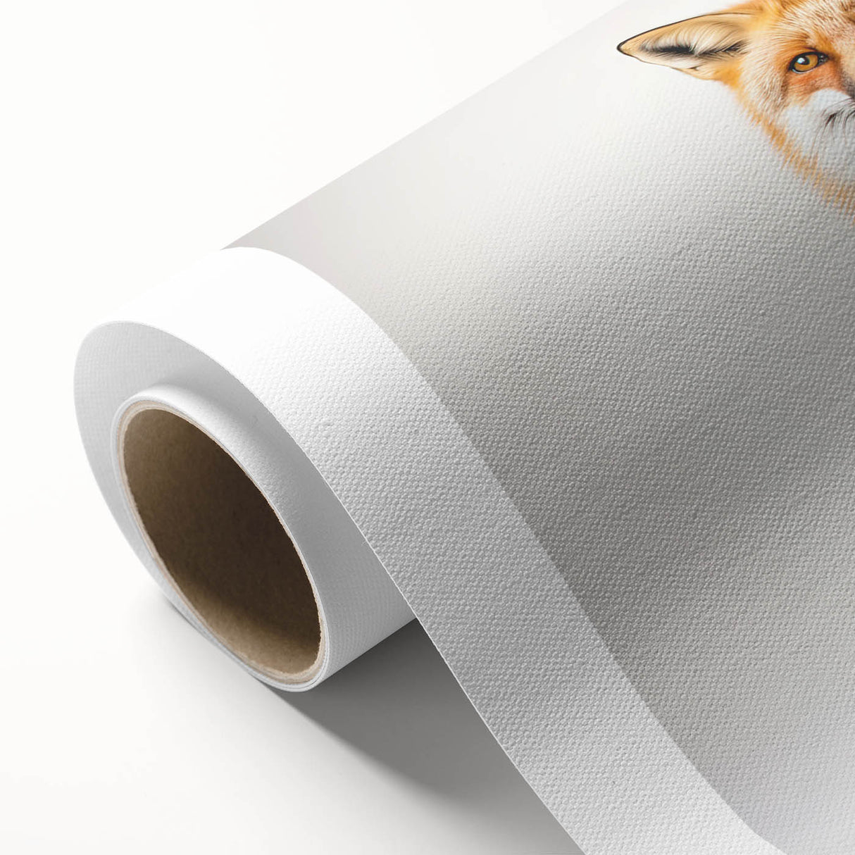 Vibrant rolled canvas wall art showcasing a stylized fox design, perfect for animal lovers, featuring rich colors and intricate details, ideal for home decor.