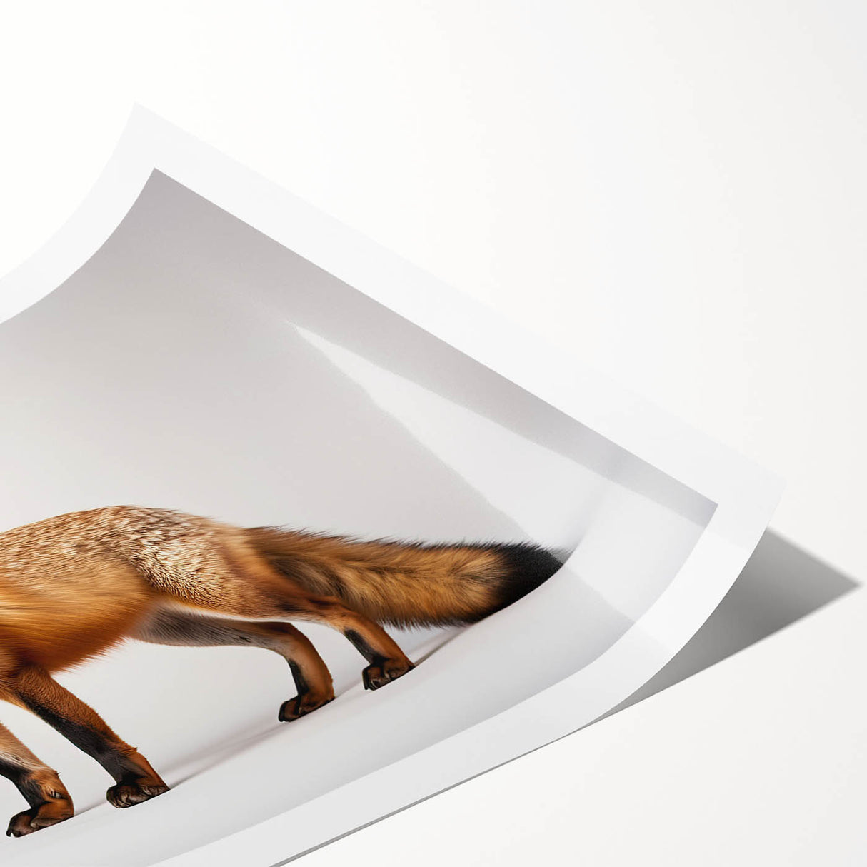 Vibrant wall art print showcasing a beautifully illustrated fox design, featuring warm orange and brown hues, perfect for animal lovers and home decor enthusiasts.