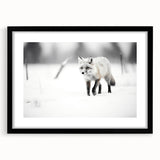 Framed wall art featuring a stunning fox design in a sleek black frame, showcasing vibrant colors and intricate details, perfect for wildlife enthusiasts and home decor.