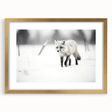 Artistic wall art featuring a vibrant fox design set in a gold frame with a mat, perfect for adding a touch of nature-inspired elegance to home decor. The piece showcases intricate details and rich colors, ideal for animal lovers and art enthusiasts.