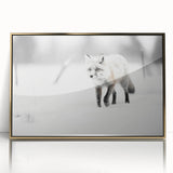 Framed acrylic wall art featuring a striking fox design in a gold frame, showcasing vibrant colors and intricate details, perfect for animal lovers and home decor enthusiasts.