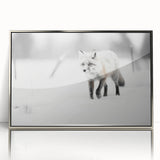 Framed acrylic wall art featuring a striking fox design with a silver frame, ideal for modern home decor, showcasing vibrant colors and intricate details.