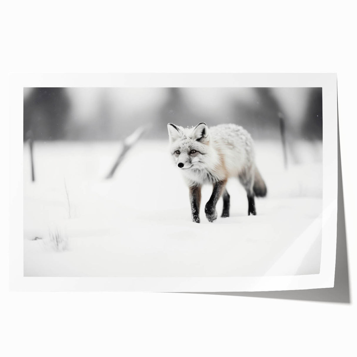 Vibrant rolled print of a fox design from the "Animals A Wild Life" wall art collection, showcasing intricate details and vivid colors, perfect for nature lovers.