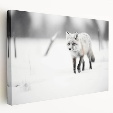 Stretched canvas wall art showcasing a vibrant fox design in a wild setting, featuring rich colors and detailed textures, perfect for nature-themed decor.