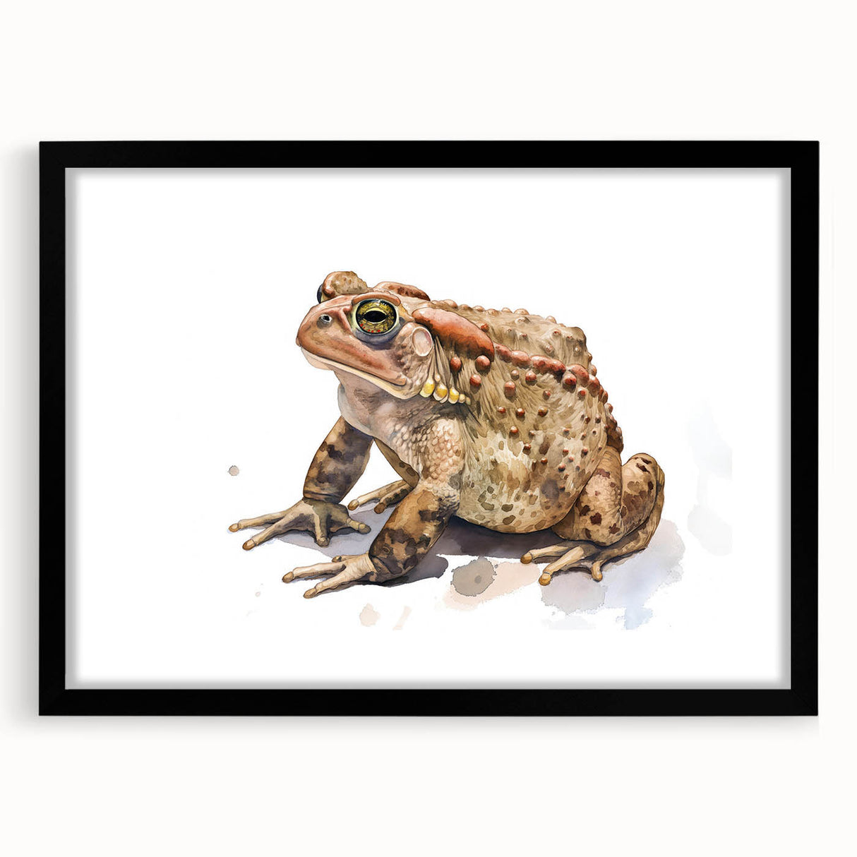 Black-framed wall art showcasing a vibrant frog design from the 'Animals: A Wild Life' collection, perfect for adding a colorful touch to any room's decor.