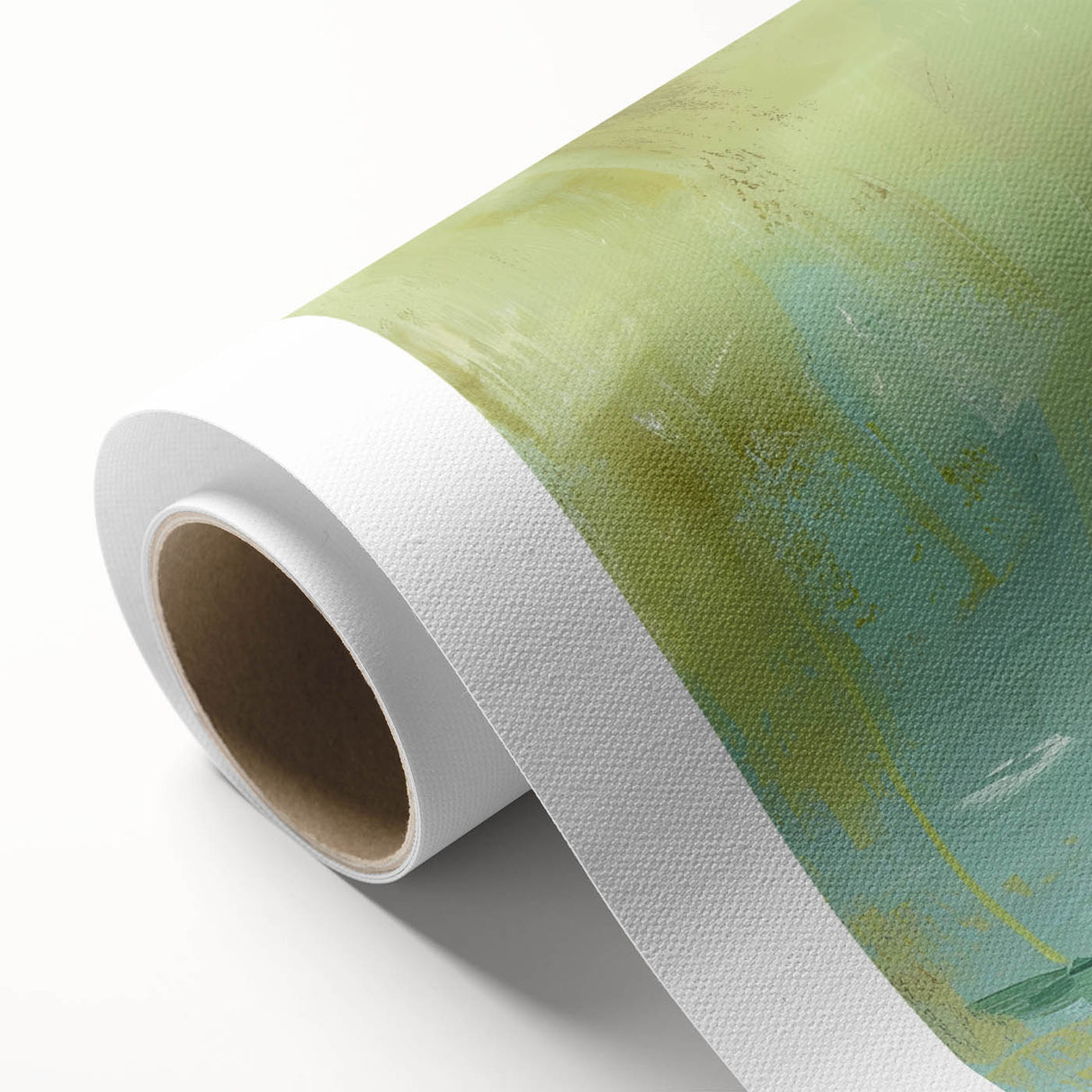 Rolled canvas artwork showcasing a vibrant green frog design, part of the 'Animals A Wild Life' collection, ideal for nature-themed decor and wall aesthetics.