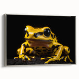 Framed wall art featuring a vibrant frog design in silver, showcasing intricate details and textures, perfect for animal lovers and home decor enthusiasts.