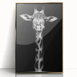 Framed wall art featuring a stunning giraffe design in a vibrant gold hue, showcasing the animal's elegant posture and intricate details, perfect for nature lovers.