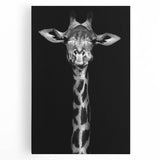Elegant giraffe wall art on stretched canvas, showcasing a vibrant design with earthy tones, perfect for enhancing any wildlife-themed decor.