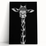 Giraffe-themed wall art on stretched canvas, showcasing vibrant colors and intricate details, perfect for adding a touch of wildlife decor to any space.