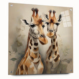 Acrylic glass wall art featuring a side view of a giraffe design from a wildlife collection, showcasing vibrant colors and intricate details, ideal for nature enthusiasts.