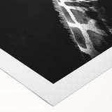 Giraffe wall art design on rolled canvas, showcasing vibrant colors and intricate patterns, perfect for adding a wild touch to home decor. Packaged securely for delivery.