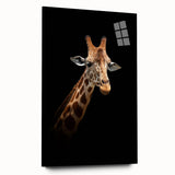 Side view of a giraffe wall art piece, designed for wildlife enthusiasts, showcasing intricate details and vibrant colors on acrylic glass, perfect for modern decor.