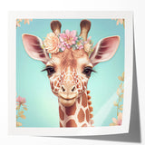 Vibrant wall art featuring a majestic giraffe design in a wild landscape, perfect for animal lovers and contemporary decor. Ideal for brightening any living space.