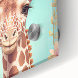 Close-up of a stunning giraffe wall art design on acrylic glass, showcasing vibrant colors and intricate details, perfect for enhancing modern home decor. This wildlife-themed artwork captures the essence of nature, making it an ideal addition to animal lovers' collections.