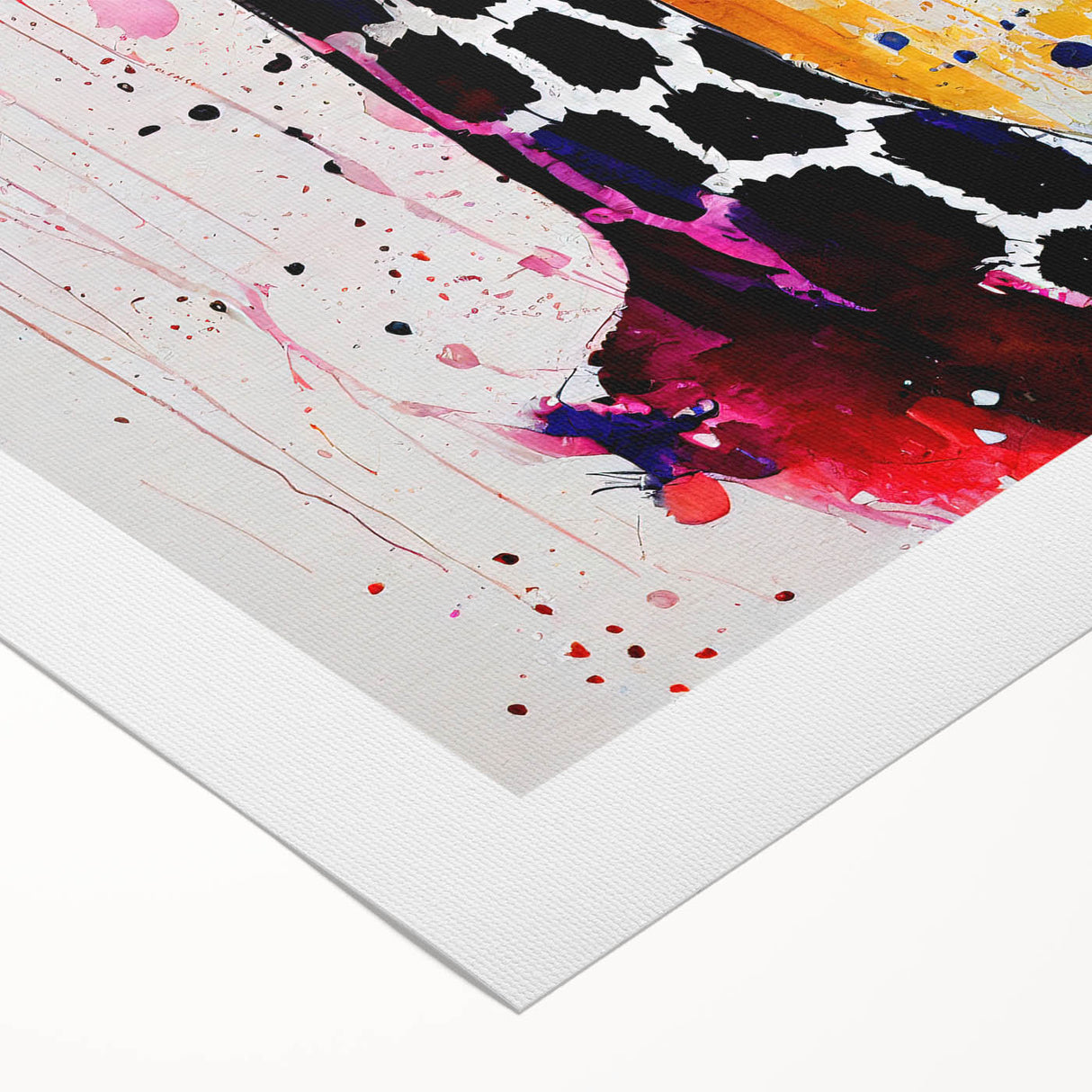 Rolled canvas print showcasing a vibrant giraffe design from the Animals A Wild Life collection, featuring rich colors and intricate details, perfect for home decor.
