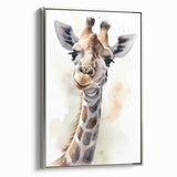 Framed canvas wall art featuring a silver giraffe design from the Animals A Wild Life collection, showcasing intricate details and a modern aesthetic suitable for home decor.