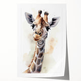 Vibrant giraffe wall art print showcasing a colorful, abstract design inspired by wildlife, featuring intricate patterns and textures ideal for modern decor.