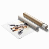 Giraffe-themed wall art print showcasing vibrant colors and intricate details, rolled and ready for framing, perfect for animal lovers and home decor enthusiasts.