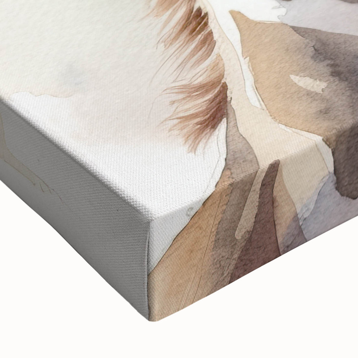 Close-up of a vibrant giraffe wall art design on stretched canvas, showcasing intricate details and colors, perfect for home decor or wildlife enthusiasts.