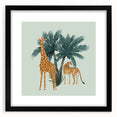 Giraffe-themed wall art collection featuring a striking black frame and mat, showcasing a colorful wildlife design perfect for animal lovers and home decor enthusiasts.