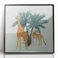 Framed acrylic wall art featuring a striking giraffe design in a modern black frame, ideal for animal lovers and contemporary decor enthusiasts. The vibrant colors and intricate details make it a standout piece for any wall.