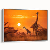 Framed wall art collection featuring a side view of a giraffe design, showcasing intricate details and vibrant colors, perfect for wildlife enthusiasts and home decor.