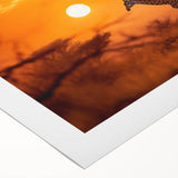 Rolled canvas wall art showcasing a vibrant giraffe design, ideal for wildlife-themed decor. Textured finish enhances visual appeal, perfect for any room.