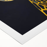 Vibrant rolled canvas artwork depicting a majestic giraffe in a colorful, stylized nature scene. Perfect for animal lovers and modern home decor.